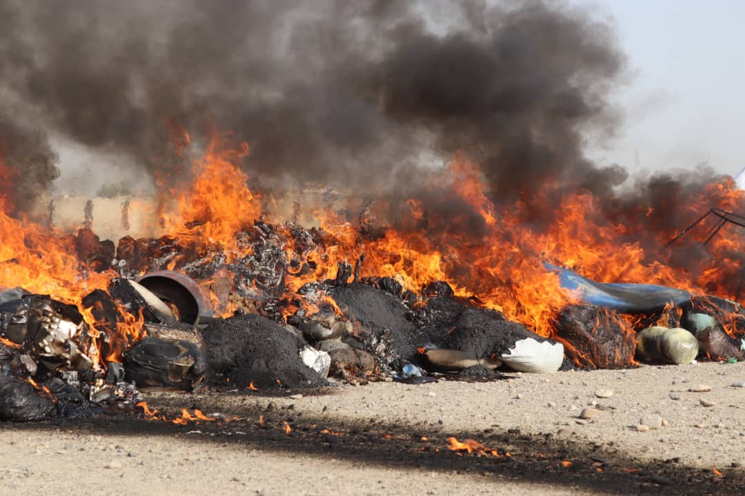 Over 12 tons of narcotics were burned in Helmand