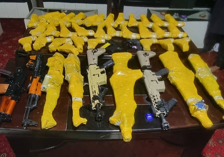 Weapons smuggled from Pakistan seized in Paktiya