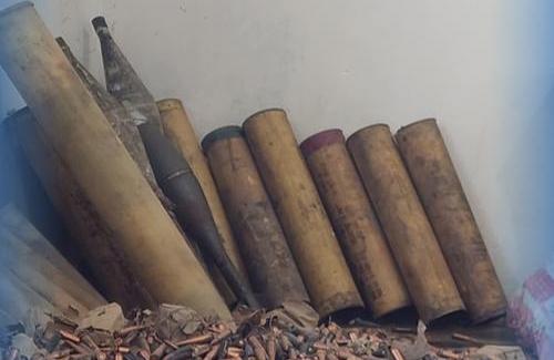 Weapons recovered from houses of former military officials